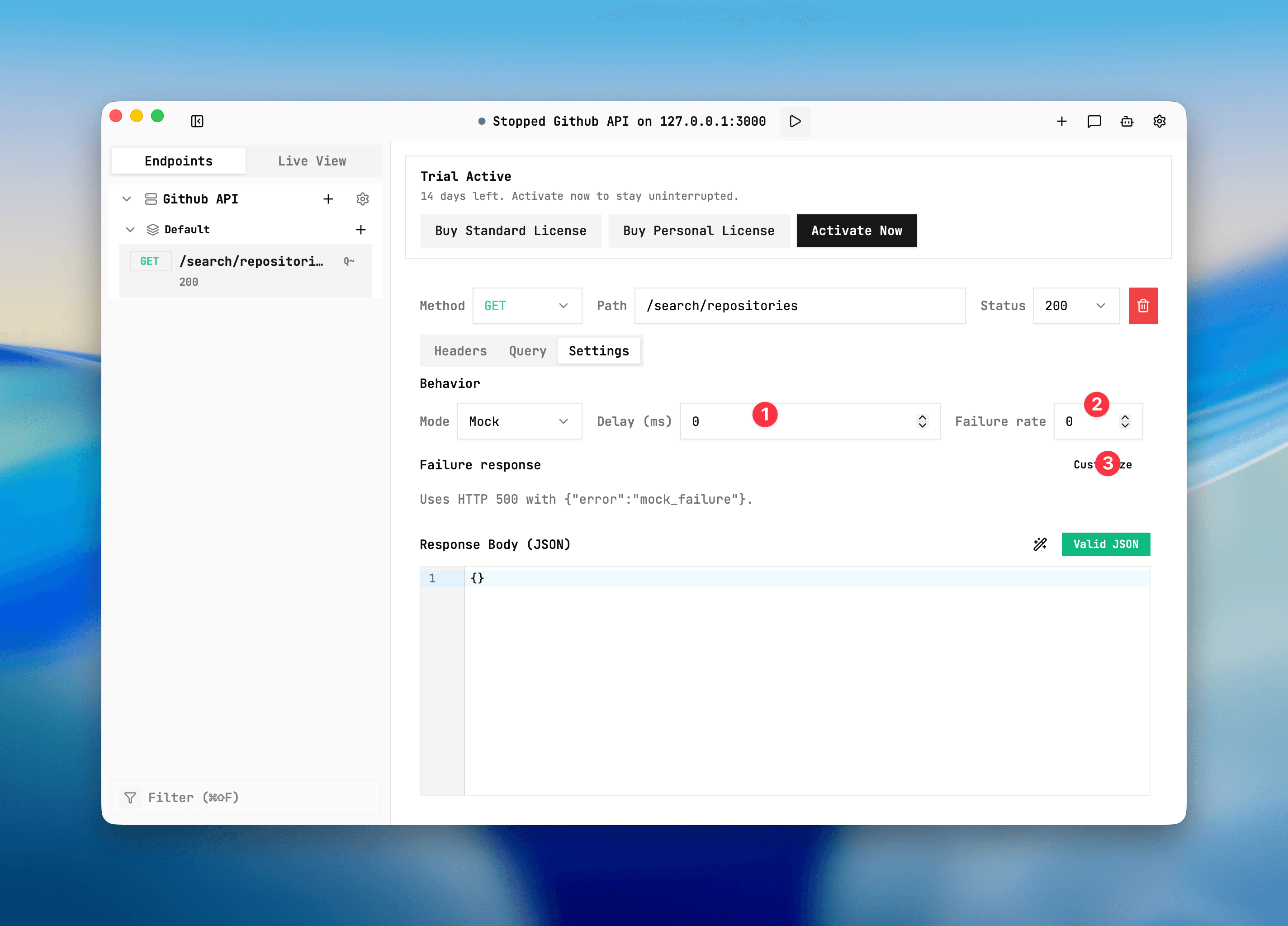 Placeholder: delay and failure setup